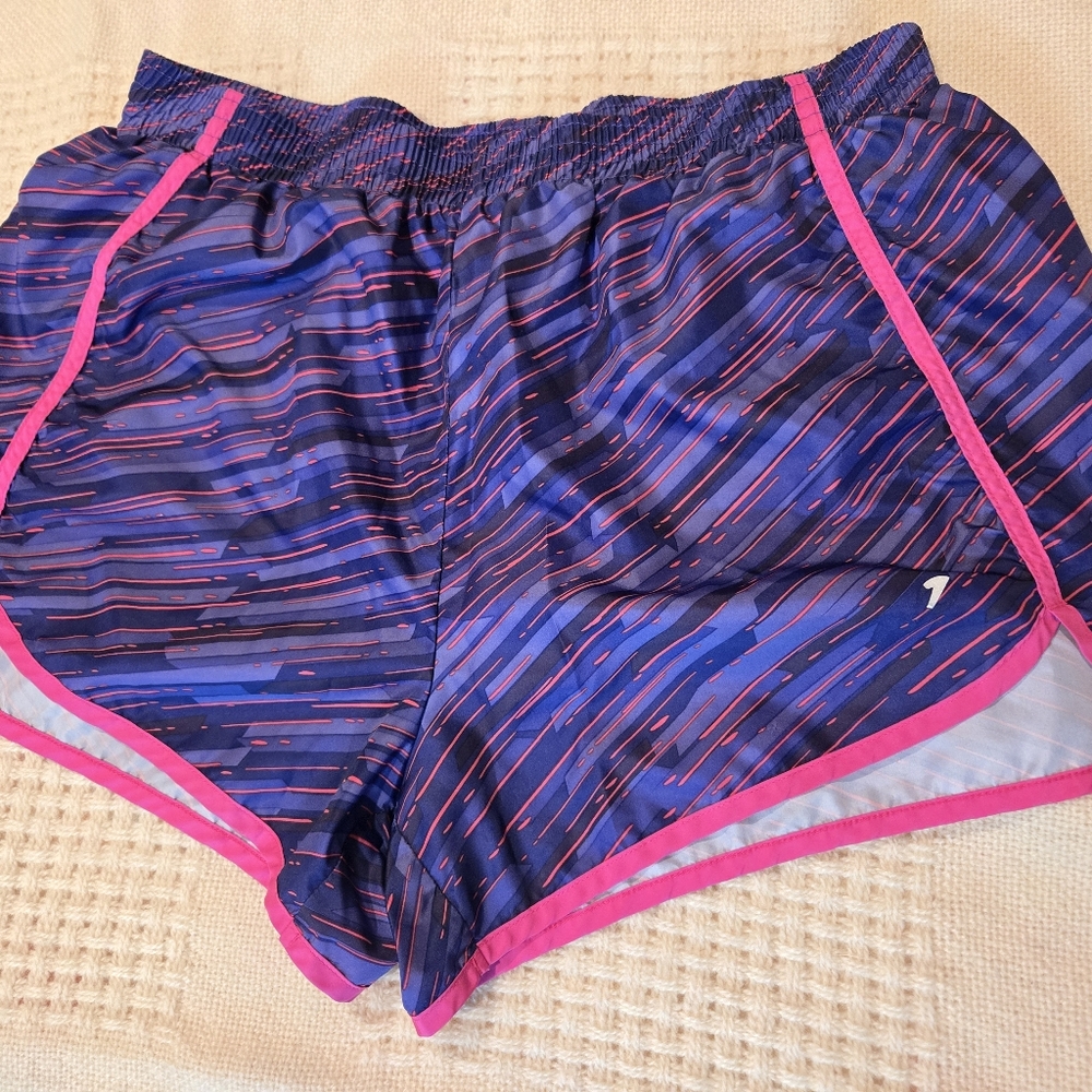 Striped Blue and Pink Athletic Shorts